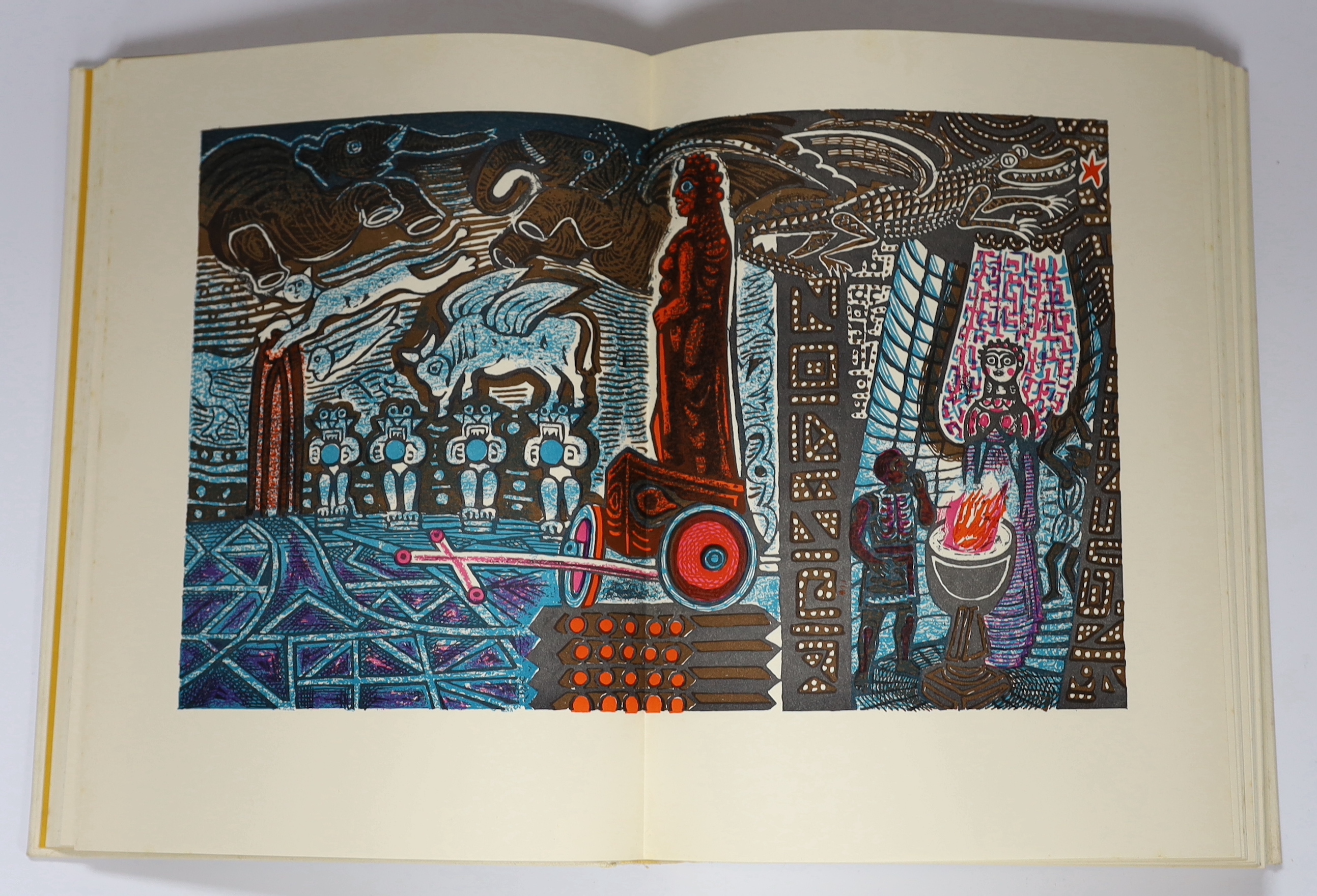 Flaubert, Gustave - Salammbo, one of 1600 signed by the illustrator Edward Bawden, 4to, original cream buckram, with 8 double-page plates, The Limited Editions Club, University Press, Cambridge, 1960, in slip case.